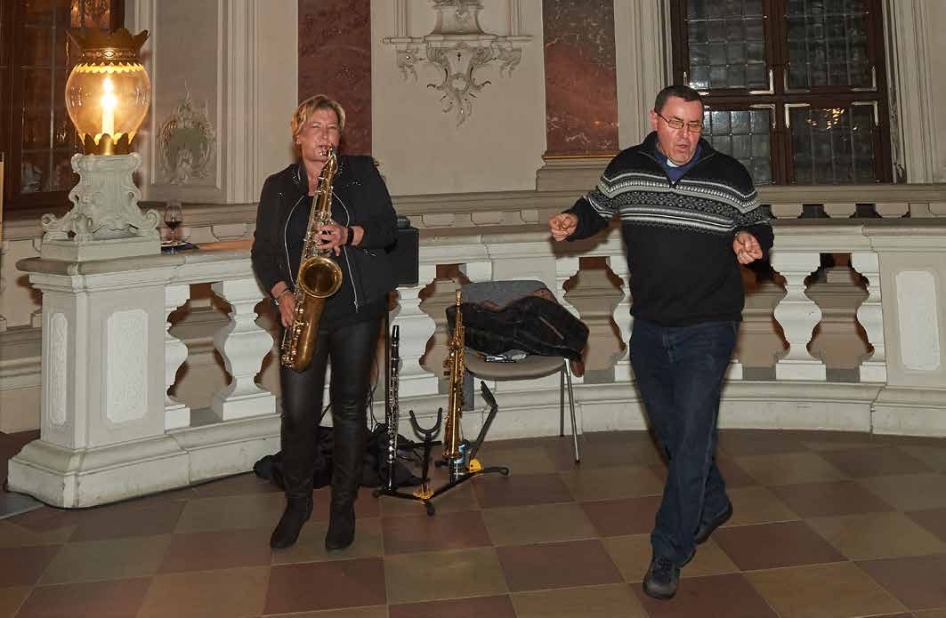 Musik im Treppenhaus des Bruchsaler Schlosses